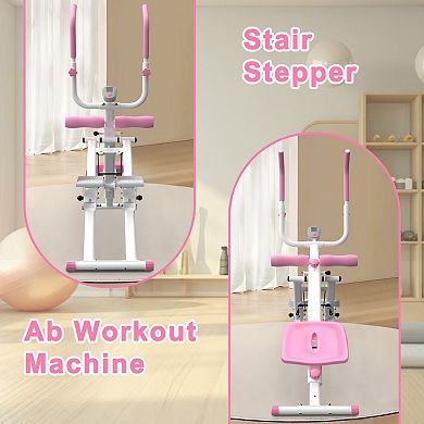 WOW PIONEER Multifunctional 2-In-1 Stair Stepper and Ab Workout Machine