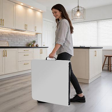 Yardgrace 5 foot blow molded folding table Foldable Portable Banquet Table for Indoor Outdoor White