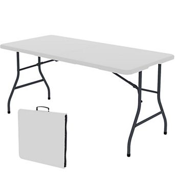 Yardgrace 5 foot blow molded folding table Foldable Portable Banquet Table for Indoor Outdoor White