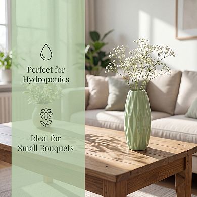Small Ceramic Modern Vase Matte Decorative Flower Vase for Desktop Shelf Minimalist Boho Home