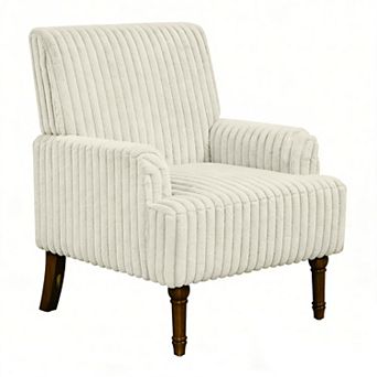 Modern Accent Chair with 2 in Corduroy & 9 in Solid Wood Legs Upholstered Armchair for Living Room