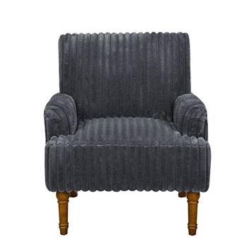 Modern Accent Chair with 2 in Corduroy & 9 in Solid Wood Legs Upholstered Armchair for Living Room