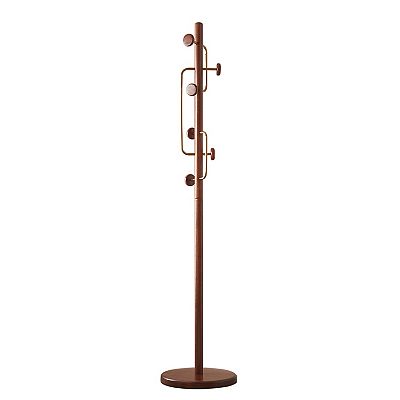 Solid Wood Coat Rack Stand with 6 Smooth Hooks & Sturdy Round Base, Cactus  Tree Coat Hanger for Home