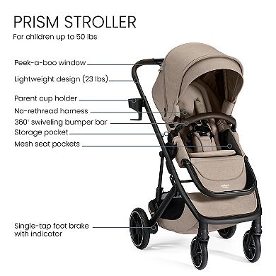 Britax Prism Full-Size Modular Stroller 1-Step Compact Fold Telescoping Handlebar
