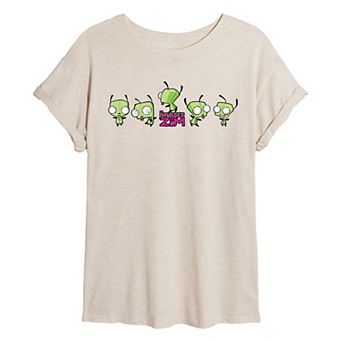 Juniors' Invader Zim Gir Dancing Oversized Tee