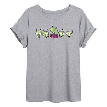 Juniors' Invader Zim Gir Dancing Oversized Tee