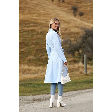 Zeagoo Women's British Style Elegant Jacket Double Breasted Slim Long Trench Coat