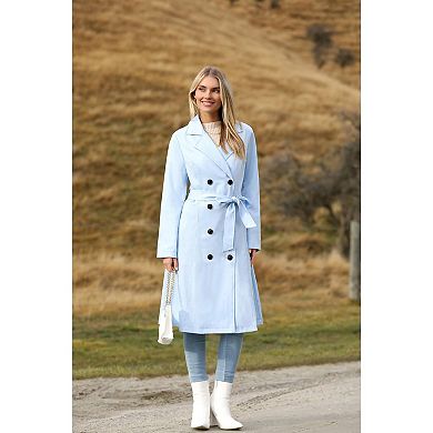 Zeagoo Women's British Style Elegant Jacket Double Breasted Slim Long Trench Coat