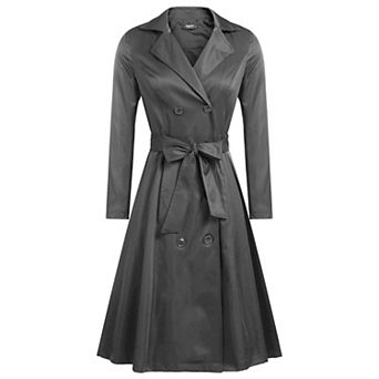 Zeagoo Women's British Style Elegant Jacket Double Breasted Slim Long Trench Coat