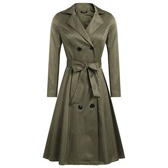 Zeagoo Women's British Style Elegant Jacket Double Breasted Slim Long Trench Coat