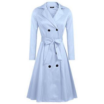 Zeagoo Women's British Style Elegant Jacket Double Breasted Slim Long Trench Coat