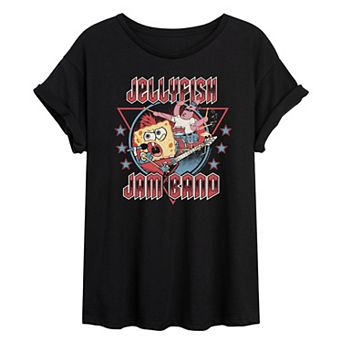 Juniors' Nickelodeon SpongeBob SquarePants Jellyfish Jam Band Oversized Tee