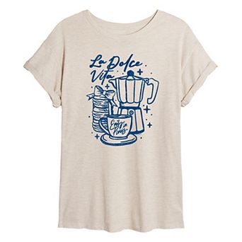 Juniors' La Dolce Vita Oversized Tee