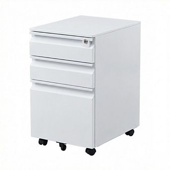 ANIXOL 3-Drawer Rolling File Cabinet with Lock and Wheels