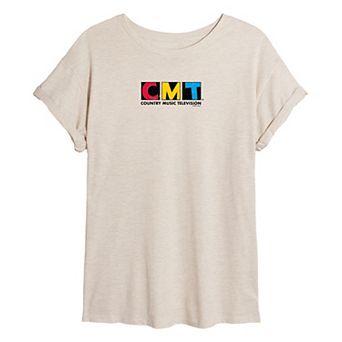 Juniors' CMT Stamp Logo Oversized Tee