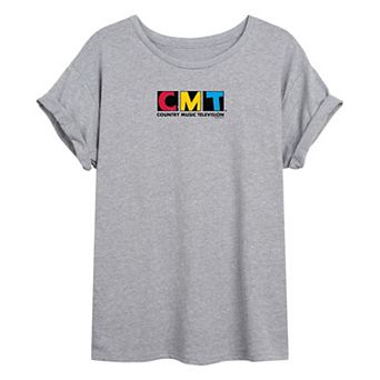 Juniors' CMT Stamp Logo Oversized Tee