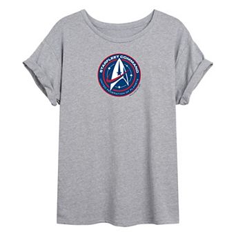 Juniors' Star Trek Starfleet Command Badge Oversized Tee