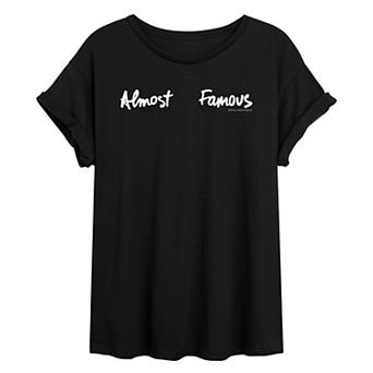 Juniors' Almost Famous Logo Oversized Tee