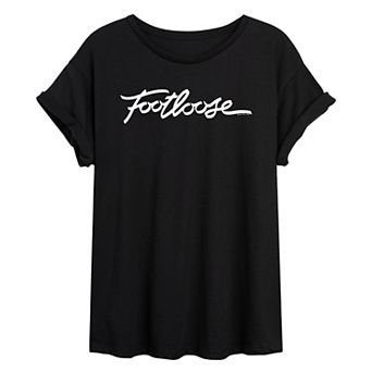 Juniors' Footloose Logo Oversized Tee