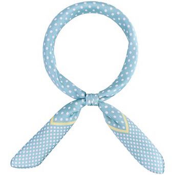 Women's Polka Dots Scarf 27.6" Square Retro Silky Satin Neckerchief Head Wrap Neck Scarves
