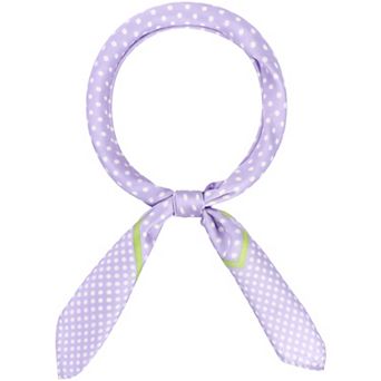 Women's Polka Dots Scarf 27.6" Square Retro Silky Satin Neckerchief Head Wrap Neck Scarves