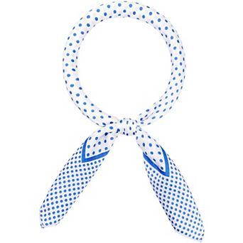 Women's Polka Dots Scarf 27.6" Square Retro Silky Satin Neckerchief Head Wrap Neck Scarves