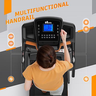 Foldable Treadmill with Incline for Home Workout Running, Handrail Controls Speed, Pulse Monitor,APP