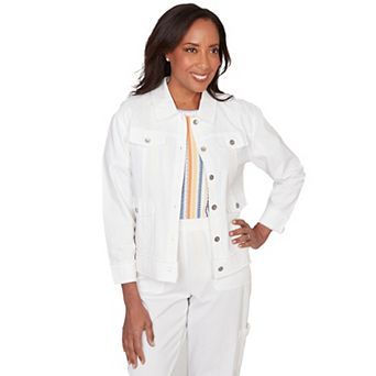 Petite Alfred Dunner Patch Pocket Collared Jacket
