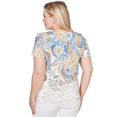 Petite Alfred Dunner Ombre Paisley Short Sleeve Top
