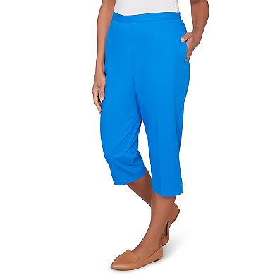 Petite Alfred Dunner Heat Set Side Seam Pocket Capri Pants