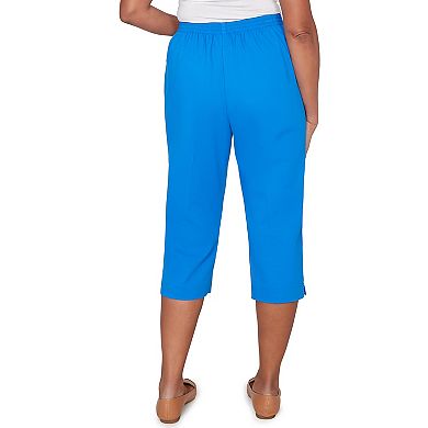 Petite Alfred Dunner Heat Set Side Seam Pocket Capri Pants