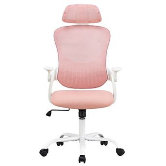 Ergonomic Mesh Office Chair with Headrest, High Back Swivel Task Chair with Flip-Up Armrests