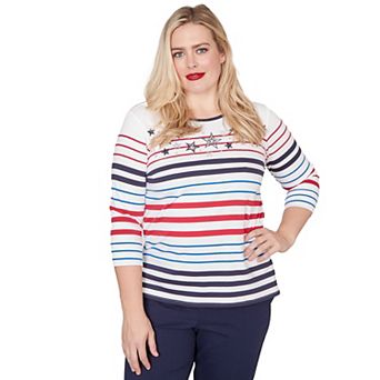 Petite Alfred Dunner Stars & Stripes Americana Top