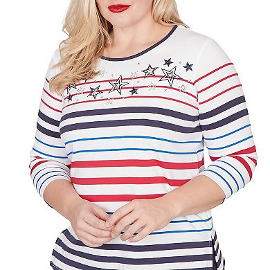 Petite Alfred Dunner Stars & Stripes Americana Top