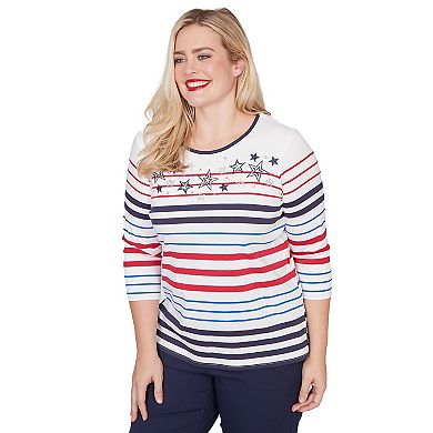 Petite Alfred Dunner Stars & Stripes Americana Top