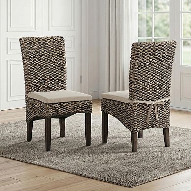Linon Elodie Seagrass Dining Chair Set of 2