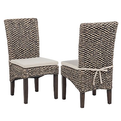 Linon Elodie Seagrass Dining Chair Set of 2