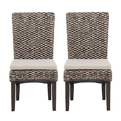 Linon Elodie Seagrass Dining Chair Set of 2