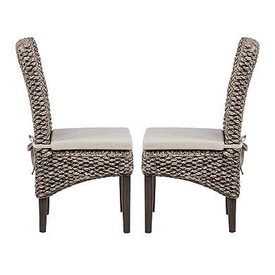 Linon Elodie Seagrass Dining Chair Set of 2