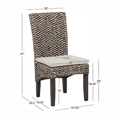 Linon Elodie Seagrass Dining Chair Set of 2