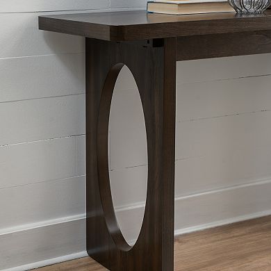 Linon Pedro Console Table with Oval Cutout Design