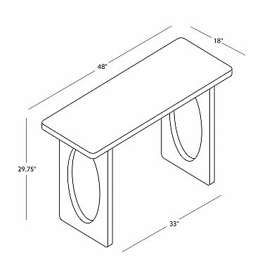 Linon Pedro Console Table with Oval Cutout Design