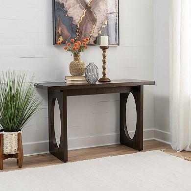 Linon Pedro Console Table with Oval Cutout Design