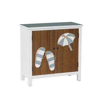 Linon Maren 2-Door Flip Flop Storage Cabinet