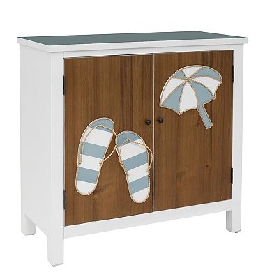 Linon Maren 2-Door Flip Flop Storage Cabinet