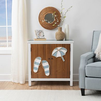 Linon Maren 2-Door Flip Flop Storage Cabinet