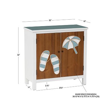 Linon Maren 2-Door Flip Flop Storage Cabinet