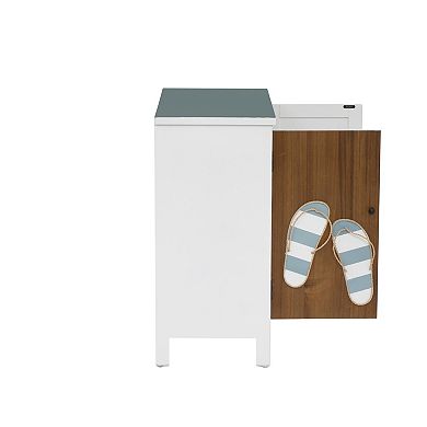Linon Maren 2-Door Flip Flop Storage Cabinet