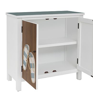Linon Maren 2-Door Flip Flop Storage Cabinet