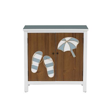Linon Maren 2-Door Flip Flop Storage Cabinet